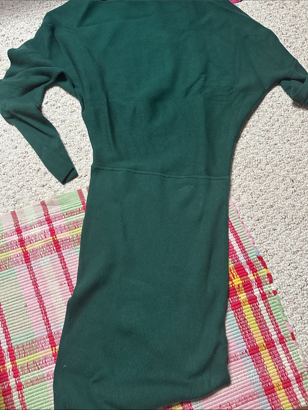 Banana Republic Dark Green Long Sleeve Knit Dress